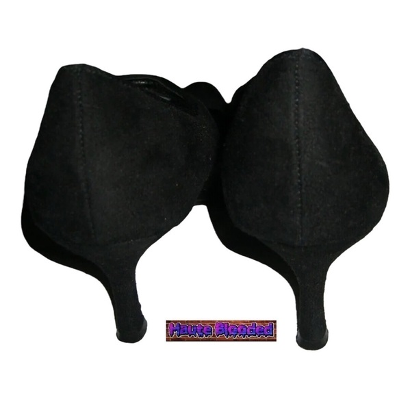 Predictions Black Mary Janes Heels Pointed Toe Witchy Gothic Halloween Cut Out 7 - Picture 7 of 11